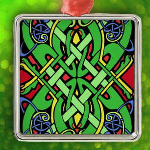 Colorful Irish Celtic Knot Metal Ornament