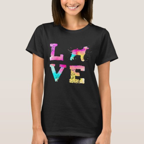 Colorful Irish Water Spaniel Dog LoveDad Mom T_Shirt