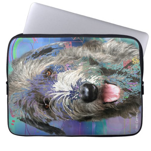 Colorful Irish Wolfhound Art Work  Laptop Sleeve