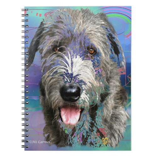 Colorful Irish Wolfhound Art Work  Notebook