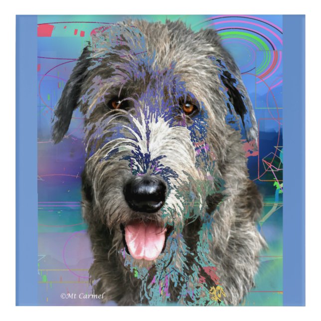 Colorful Irish Wolfhound Artwork Acrylic Print (Front)