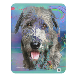 Colorful Irish Wolfhound Artwork Door Sign