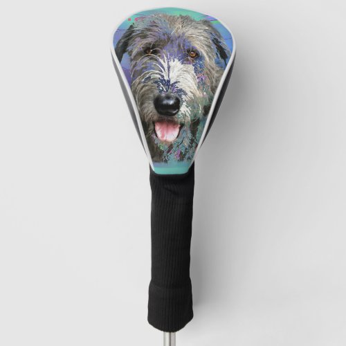 Colorful Irish Wolfhound Artwork  Golf Head Cover