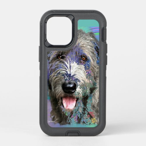 Colorful Irish Wolfhound Artwork  OtterBox Defender iPhone 12 Mini Case