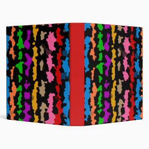 Colorful Irregular Abstract Design Black 3 Ring Binder