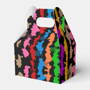 Colorful Irregular Abstract Design Black  Favor Boxes
