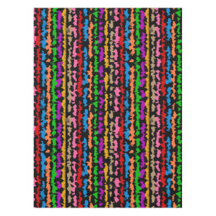 Colorful Irregular Abstract Design Black Tablecloth