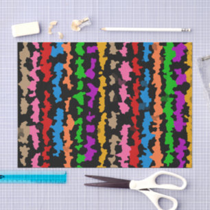 Colorful Irregular Abstract Design Black Tissue Paper