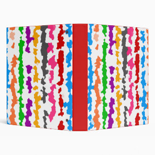 Colorful Irregular Abstract Design White 3 Ring Binder