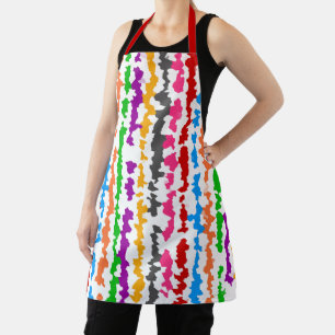 Colorful Irregular Abstract Design White Apron