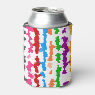 Colorful Irregular Abstract Design White Can Cooler