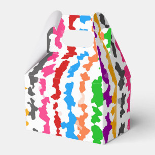Colorful Irregular Abstract Design White Favor Boxes
