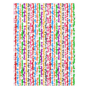 Colorful Irregular Abstract Design White Tablecloth