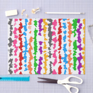 Colorful Irregular Abstract Design White Tissue Paper