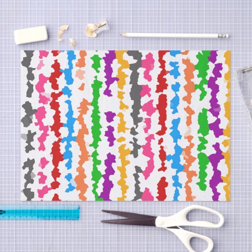 Colorful Irregular Abstract Design White Tissue Paper