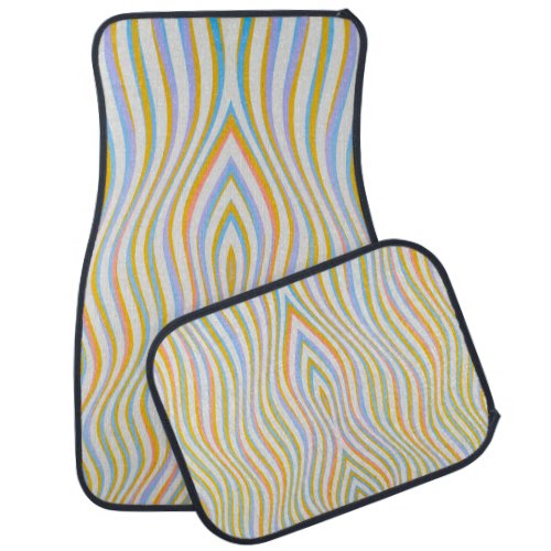 Colorful Irregular Lines Car Floor Mat