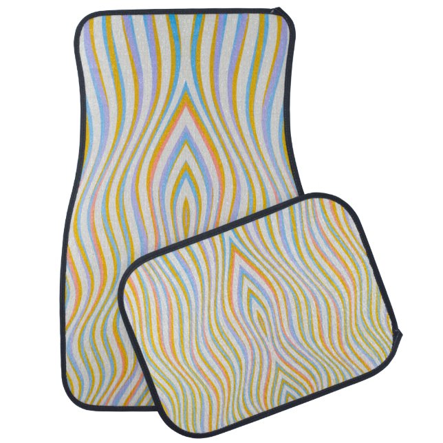 Colorful Irregular Lines Car Floor Mat (Set)