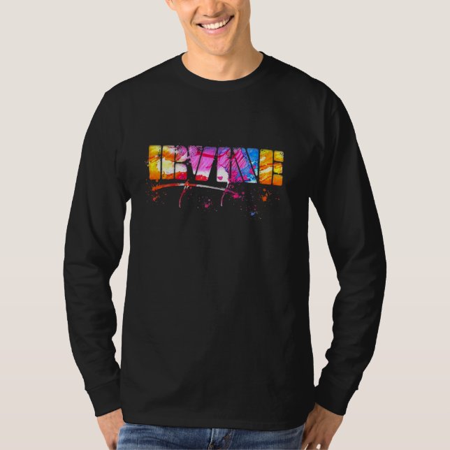 Colorful Irvine Lettering  Watercolor Irvine T-Shirt (Front)