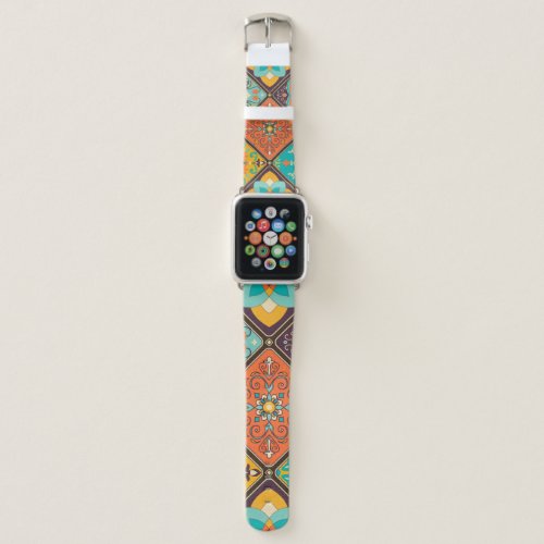 Colorful Islamic_inspired patchwork tile Apple Watch Band