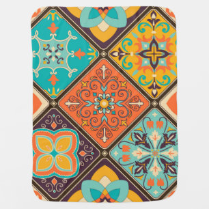 Colorful Islamic-inspired patchwork tile. Baby Blanket