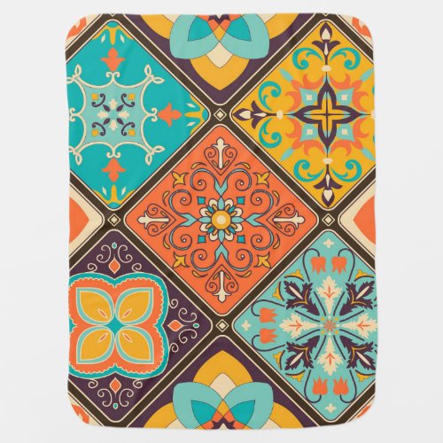 Colorful Islamic_inspired patchwork tile Baby Blanket