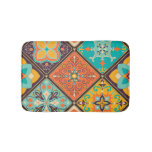 Colorful Islamic-inspired patchwork tile. Bath Mat