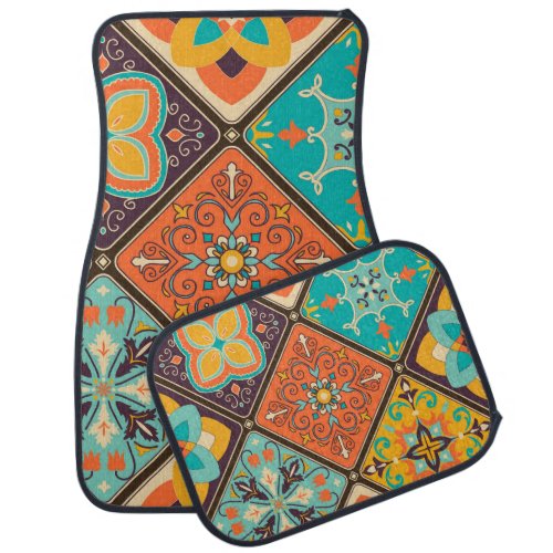 Colorful Islamic_inspired patchwork tile Car Floor Mat