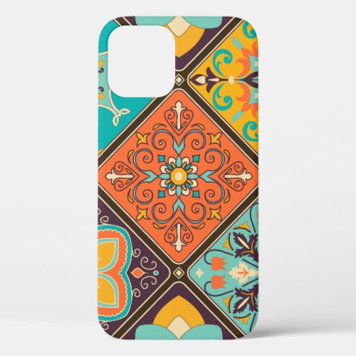 Colorful Islamic_inspired patchwork tile iPhone 12 Case