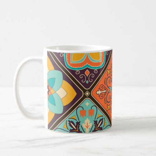 Colorful Islamic_inspired patchwork tile Coffee Mug
