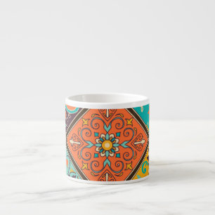 Colorful Islamic-inspired patchwork tile. Espresso Cup