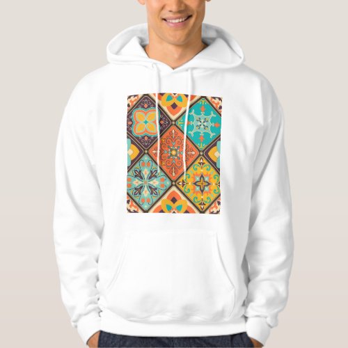 Colorful Islamic_inspired patchwork tile Hoodie