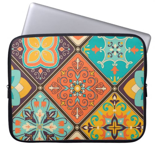 Colorful Islamic_inspired patchwork tile Laptop Sleeve