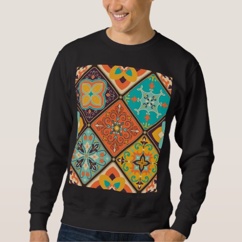 Colorful Islamic_inspired patchwork tile Sweatshirt