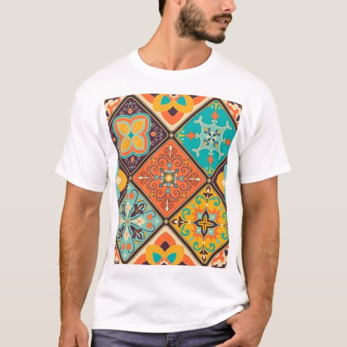 Colorful Islamic_inspired patchwork tile T_Shirt