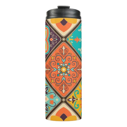 Colorful Islamic_inspired patchwork tile Thermal Tumbler