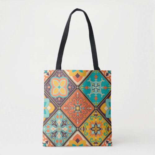 Colorful Islamic_inspired patchwork tile Tote Bag