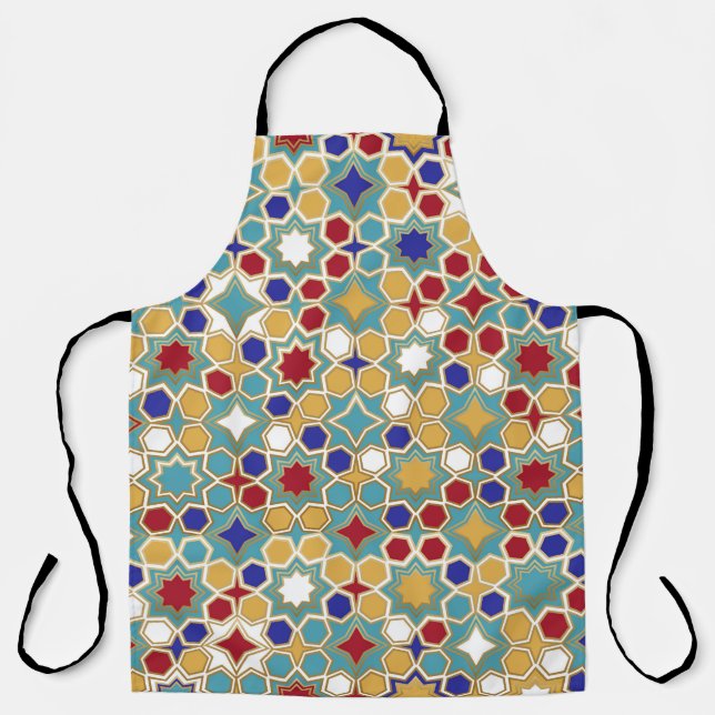 Colorful Islamic Mosaic Seamless Pattern Apron (Front)