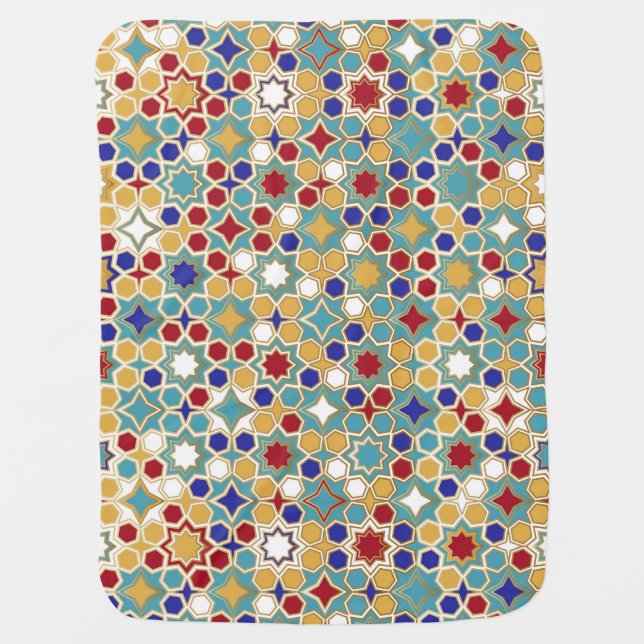 Colorful Islamic Mosaic Seamless Pattern Baby Blanket (Front)