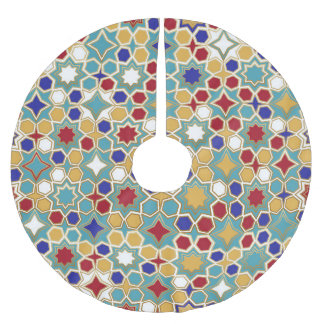 Colorful Islamic Mosaic Seamless Pattern Brushed Polyester Tree Skirt
