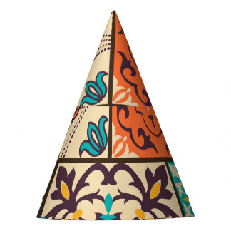 Colorful Islamic Patchwork: Vintage Tile. Party Hat