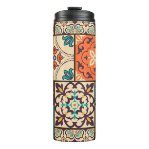 Colorful Islamic Patchwork: Vintage Tile. Thermal Tumbler
