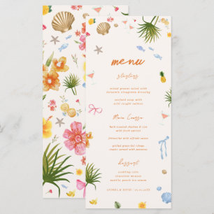 Colorful Island Tropical Beach Destination Wedding Menu