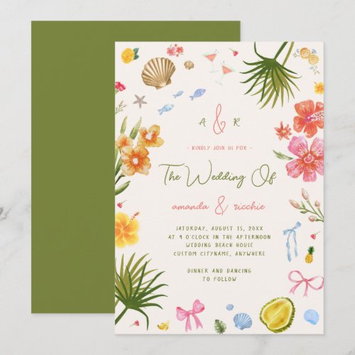 Colorful Island Whimsical Beach Tropical Wedding