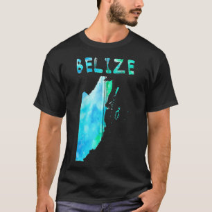 Colorful isolated Belize map in watercolor, Colorf T-Shirt