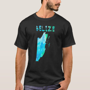 Colorful Isolated Belize Map In Watercolor Colorfu T-Shirt