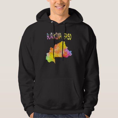 Colorful Isolated Burkina Faso Map In Watercolor Hoodie