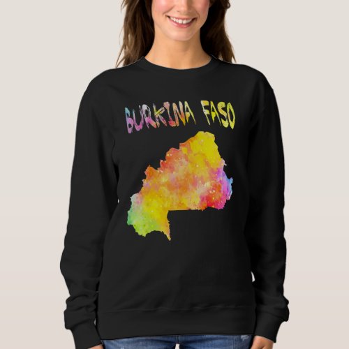 Colorful Isolated Burkina Faso Map In Watercolor Sweatshirt