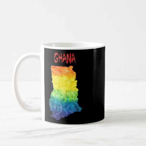 Colorful isolated Ghana map in watercolor  Colorfu Coffee Mug