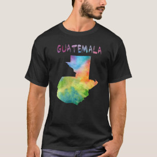 Colorful Isolated Guatemala Map In Watercolor T-Shirt