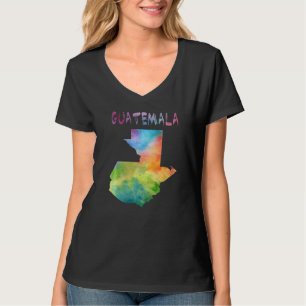 Colorful Isolated Guatemala Map In Watercolor T-Shirt